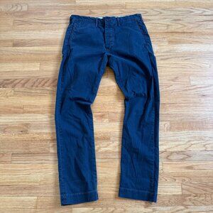 Double RL RRL Herringbone Twill Navy Slim Fit Work Pants 33/32